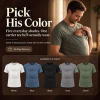 T-shirt porte-bébé papa Hugaya disponible en 5 coloris : blanc, bleu, noir, gris, vert